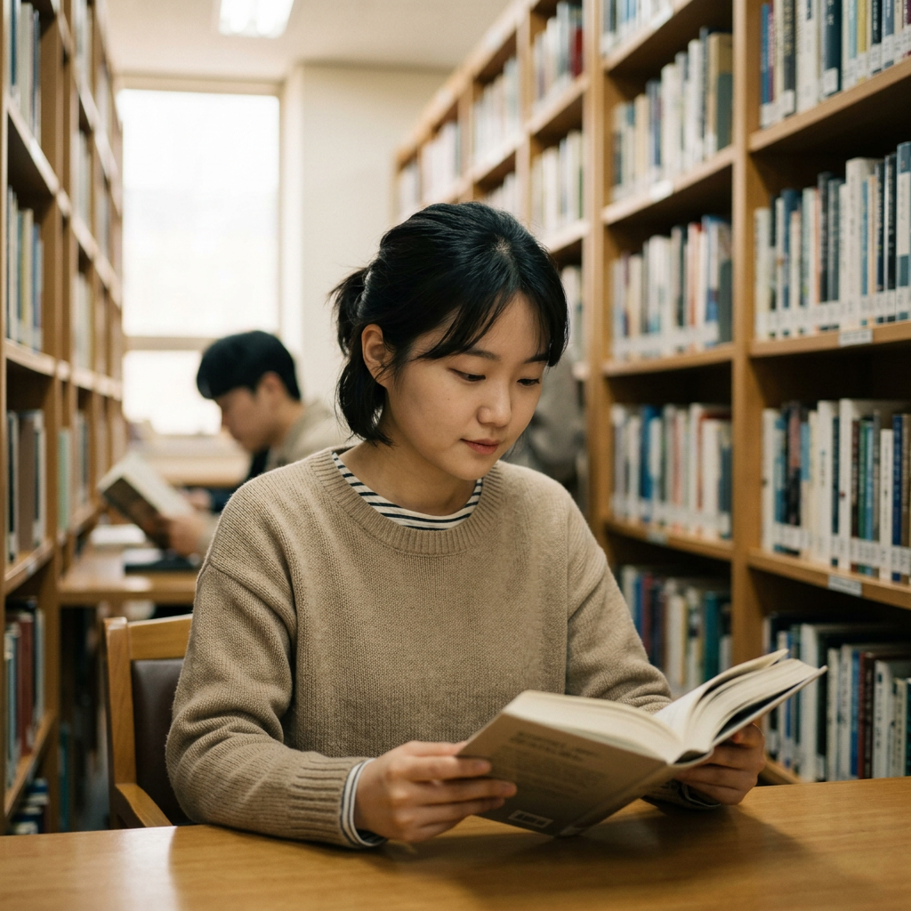 The library is quiet